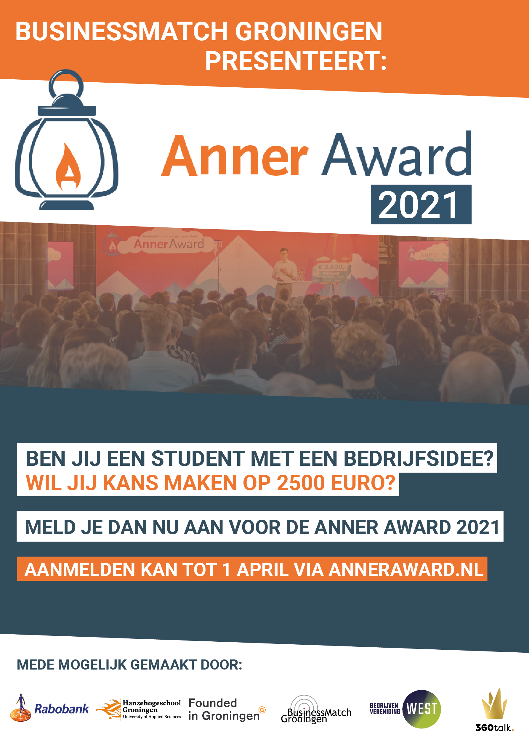 Inschrijvingen Anner Award 2021 open op 1 maart!